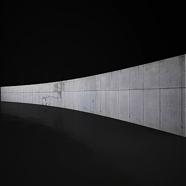 Concrete Wall Texture: 25m Long 3D model image 1 
