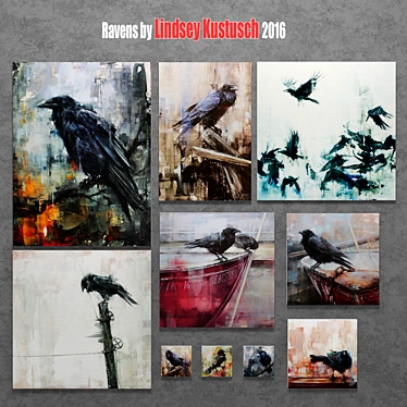 Ravens & Wildlife Art Collection 3D model image 1 