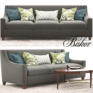 Cozy Comfort: Berkley Sofa & Olivia Coffee Table 3D model image 1 