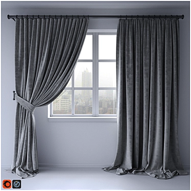 Title: Versatile Cloth Curtains for Realistic 3D Visualization 3D model image 1 