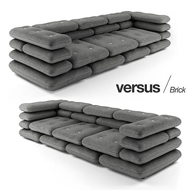 Modern Brick Sofa: Versatile Style 3D model image 1 