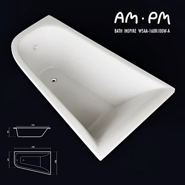 AM.PM Corner Bathtub - 560mm 3D model image 1 