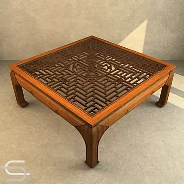 Elegant Chinese Dining Table 3D model image 1 