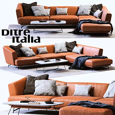 Elegant Ditre Italia LENNOX Leather Sofa 3D model image 1 