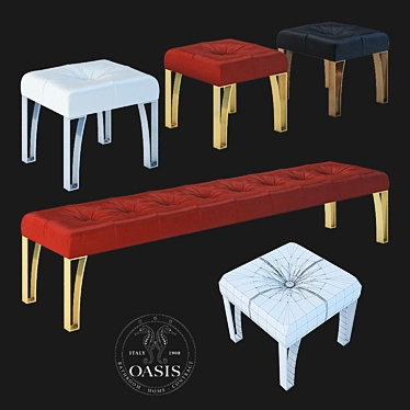 OASIS PANCHETTA DAPHNE: Versatile Luxury Ottoman 3D model image 1 