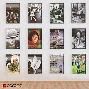 Historic Moments: Framed Photo Collection 3D model image 1 