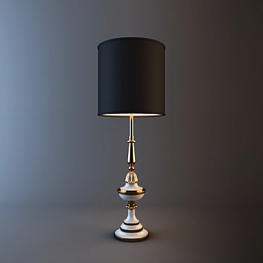 Elegant Brass and Porcelain Table Lamp 3D model image 1 