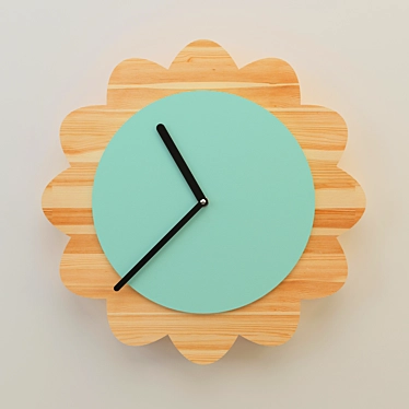 Rustic Wood Wall Clock 3D model image 1 