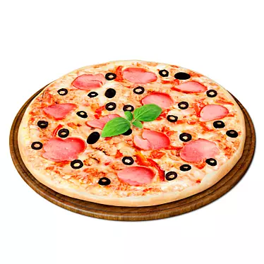 Bacon & Olive Pizza 3D model image 1 