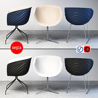 DERBY Segis Armchair: Elegant Design & Multiple Bases 3D model image 1 