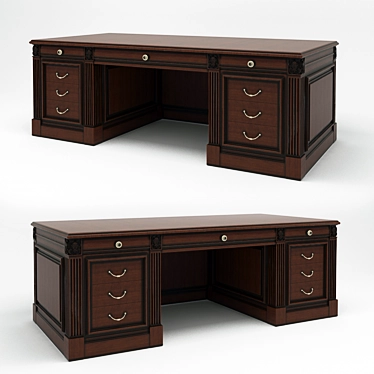 Sleek Executive Office Desk 3D model image 1 