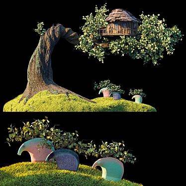 Elevated Oasis: 3D Tree House 3D model image 1 