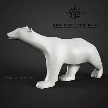 Majestic Pompon Polar Bear Sculpture 3D model image 1 