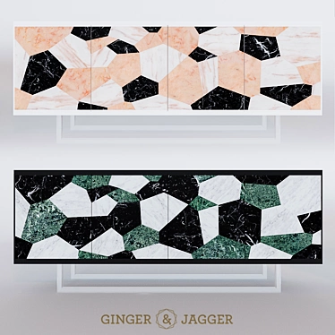 Portuguese Fractal Sideboard 3D model image 1 