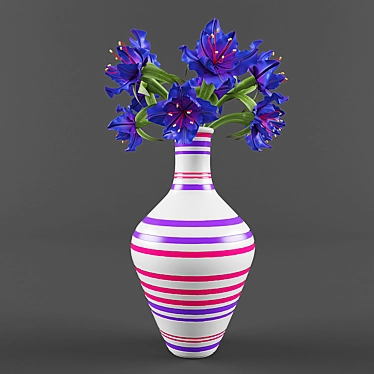 Blue Blooms: Stunning Flower Plant 3D model image 1 