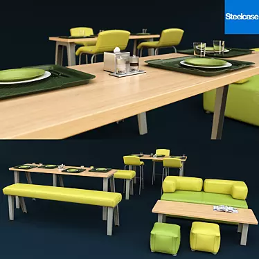 Steelcase Office Dining Furniture 3D model image 1 