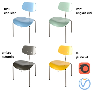 Eiermann's SE 68 SU: Versatile Stacking Chair 3D model image 1 