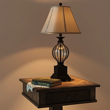 Ashley Zalarah: Table & Ondreya Lamp Set 3D model image 1 