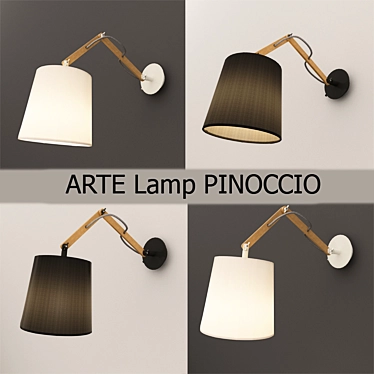 Whimsical Wood and Metal Sconce 3D model image 1 