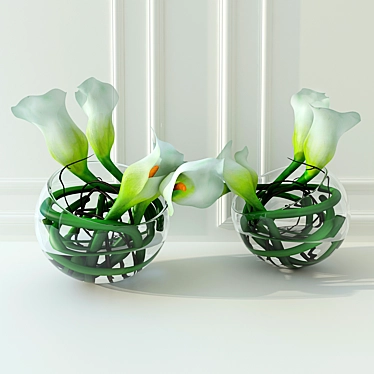 Elegant White Calla Lily 3D model image 1 