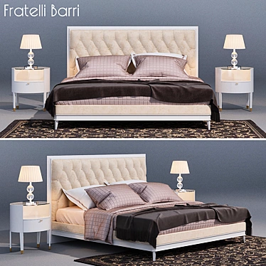 Modern Italian Bed Set with Fratelli Barri Mestre 3D model image 1 