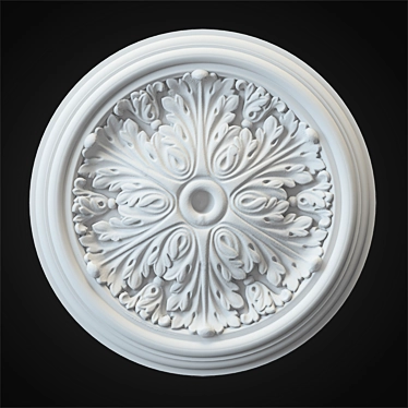 Elegant Gypsum Rosette 3D model image 1 