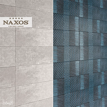 Naxos Ceramica RAKU: Silvery & Symbol-Turquoise 26x60.5cm Tiles 3D model image 1 