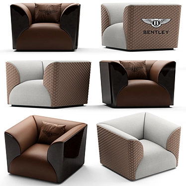 Luxury Bentley Home Winston Armchair 3D model image 1 