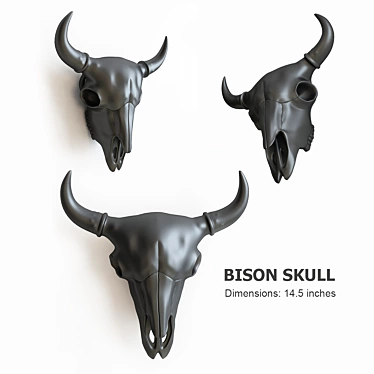 Gilded Bison Trophy Skull 3D model image 1 