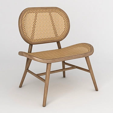 Stylish Rattan Lounge Chair 3D model image 1 
