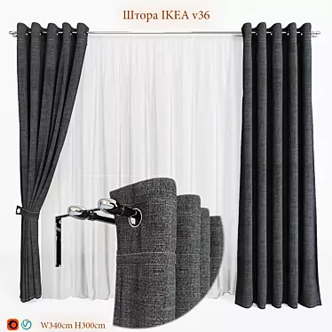 Modern Style Blind IKEA V36 3D model image 1 