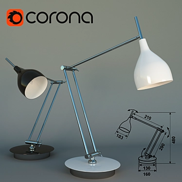 Sleek Bureaucrat BP-4 Lamp 3D model image 1 