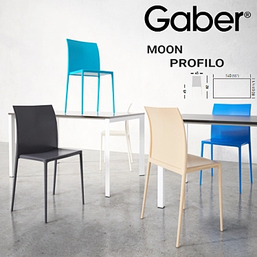 GABER Profilo Moon Chair & Table 3D model image 1 