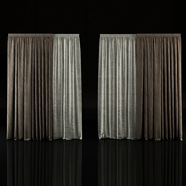 Elegant Roman Curtain 3D model image 1 