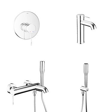 Sleek Grohe Essence Faucet 3D model image 1 