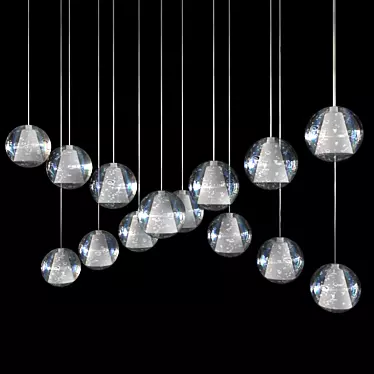 LED Pendant Chandelier - Stylish Illumination in Adjustable Heights 3D model image 1 