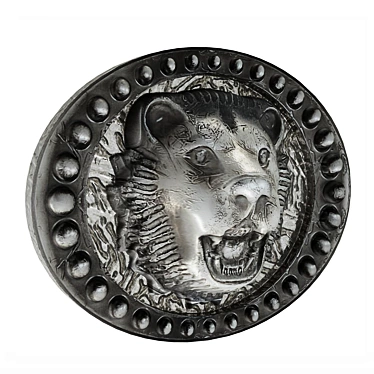 Lion Head Belt Buckle 3D model image 1 