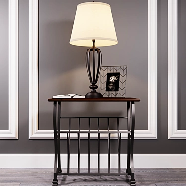 Sleek Wycliffe Table with Elegant Mildred Lamp 3D model image 1 