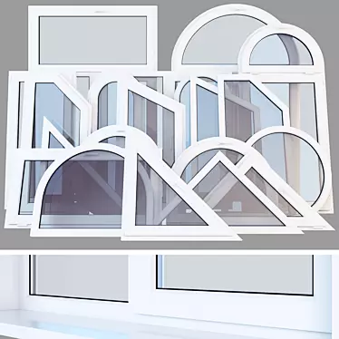 Title: Sleek Plastic Window Profiles 3D model image 1 