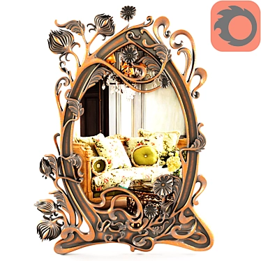 Sleek Frame Mirror for Stylish Décor 3D model image 1 