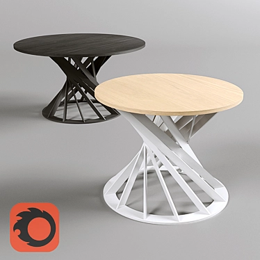 Sleek Wooden Twist Side Table 3D model image 1 