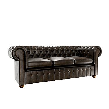 Regal Chesterfield Sofa: The Prince of Wales 3D model image 1 