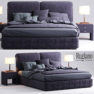 Luxury Braid Bed by Rugiano 3D model image 1 