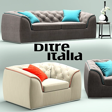 Elegant Collins Sofa 3D model image 1 