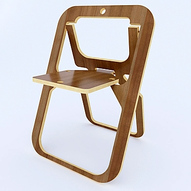 Foldable MDF Chair: Sleek and Sturdy 3D model image 1 