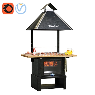 Weekend BBQ Grill: Perfect for Grilling & Chillaxing 3D model image 1 