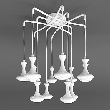 Gemstone Glow LED Chandelier 3D model image 1 