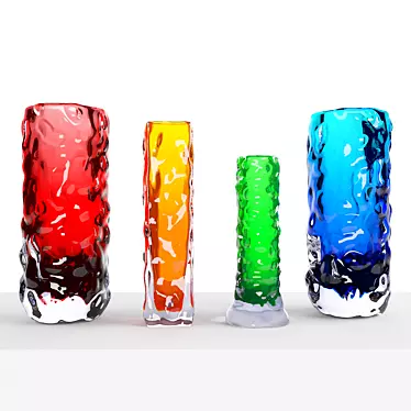 Vintage Whitefriars Glass Vases 3D model image 1 