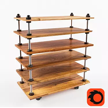 Modern Loft Shelf 3D model image 1 