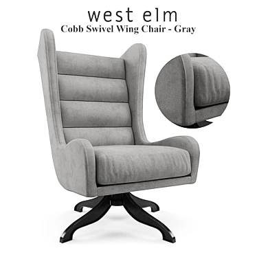 West Elm, Cobb Swivel Wing Chair - Gray